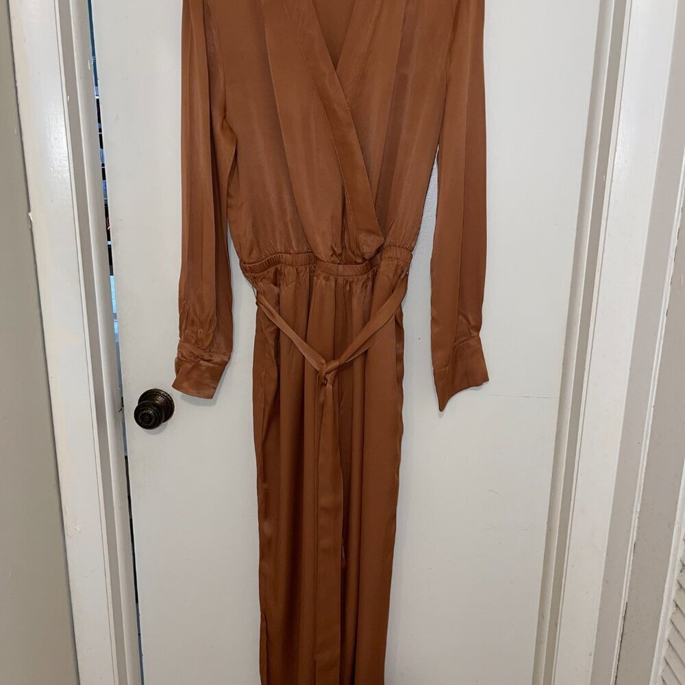 LBLC The Label Dede Jumpsuit romper Rust/brown Sz L